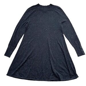 LOFT Womens Black Speckled Knit Sweater dress Sz Small